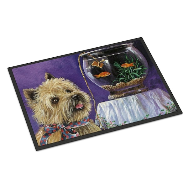 Carolines Treasures 18 x 27 in. Cairn Terrier Gone Fishing Indoor or Outdoor Mat PPP3252MAT - main